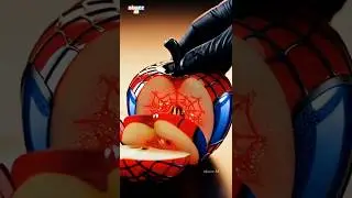 Spider-Man Glass Apple Slicing 🕷🍎 | Mesmerizing Superhero ASMR 💎✨