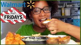 TGI FRIDAYS APPETIZERS FROM  WALMART Mukbang | First Time Review