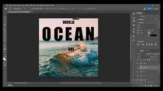 Worlds ocean day poster design using adobe photoshop