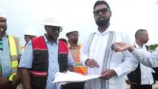 President Dr Irfaan Ali inspects ongoing works at Buzz Bee Dam, East Bank Demerara. #oneguyana 