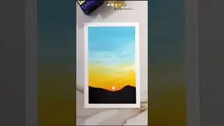 Sunset vibes💙☀️🌿#shorts #art #artist #ytshorts #aesthetic #vibes #nature #painting #easypainting