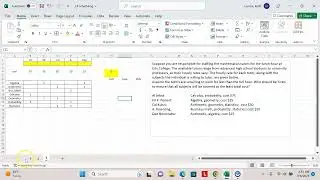 LP Scheduling Problem in Excel