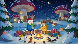 Camping in the Snow with Finn & Jake 🔥 3 Hours of Deep Sleep Lofi [Crackling Fire]