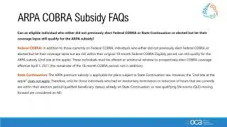 Understanding the differences between Federal COBRA and State Continuation under ARPA