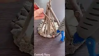 DIY using Garden Sticks And Stones #diylighting #diytablelamp #diy #shorts #decor #diycrafts #lamp