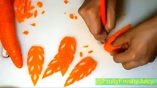 Carrot Leaf Carving & Design - How To Make Carrot Leaf