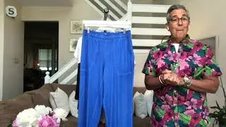 LOGO by Lori Goldstein Distressed Cotton Slub Pants on QVC