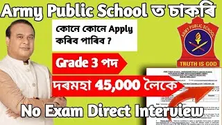Army Public School ত চাকৰি | Вакансии в Ассаме | Вакансии в Ассаме 2025 | Без экзаменов, прямое с...