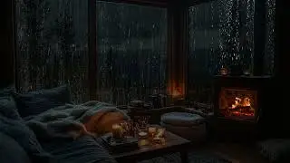 Cottage in the Rain: Thunder Outside, Crackling Fire Within, and Peace All Around 🏡⚡🕯️