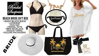 Luxury Curated Shiny Black Honeymoon Beach Gift Box