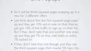 List building with exit popups