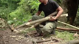Building Complete and Warm Survival Shelter In The Trunk _ Underfloor Heating. Like and subscribe
