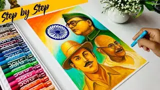 Independence Day Drawing, Netaji Drawing, Bhagat Singh Drawing, Gandhi ji Drawing