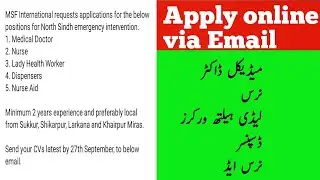 MSF International Medical doctor Nurse LHV Sindh NGO jobs 2022