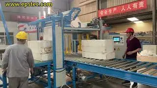 4 side PE film wrapping machine for packaging expanded polystyrene board