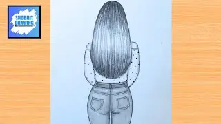 Girl Drawing Backside Jeans Top | Beginner Step by Step Easy Drawing | drawing for girls | drawing