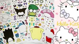 sticker play hello kitty Kuromi cinnamoroll my Melody pom pom purin pochacco DIY paper ASMR