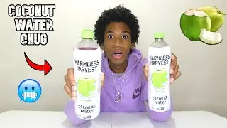 Chugging 2 Liters of Iced Cold Coconut Water (Harmless Harvest)
