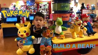 Making a POKEMON PIKACHU AND EEVEE at Build-A-Bear Workshop!!!