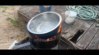 2 oz recycled coffee grounds boil 1 lb water