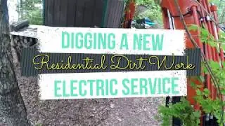 Digging a trench for an electric service on the Tallapoosa River (Kubota KX057)