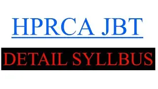 HPRCA JBT 2025 DETAIL SYLLABUS