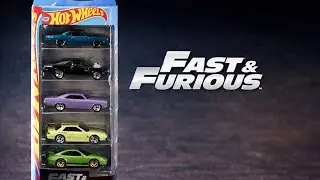 HOT WHEELS FAST AND FURIOUS 5er PACK VON 2025 MIT PORSCHE, DODGE, CHEVY, NISSAN, PLYMOUTH 