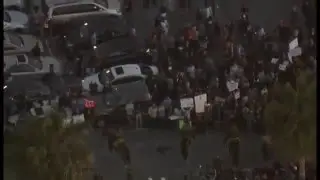 Trump protesters turn violent in Costa Mesa