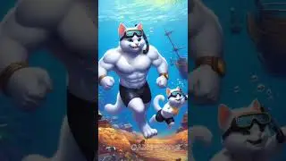 cat 🐈 khazane ki talash mein samundar mein shauk and cat fight cartoon #support #cat