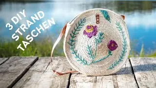Mit Bast sticken? Strandtaschen DIY
