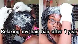 MY AT HOME RELAXER ROUTINE AFTER 1 YEAR RELAXER STRETCH // HOW TO RELAX HAIR AT HOME // RELAXED HAIR