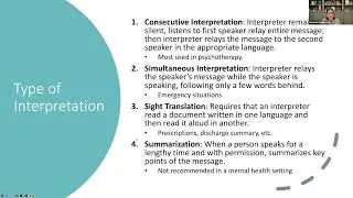 TeleBehavioral Health: Working with Interpreters via Telehealth