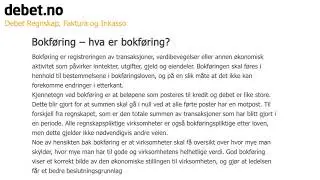 Bokf&oslash;ring - Hva betyr bokf&oslash;ring? - Debet Regnskap Ordbok