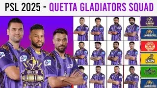 PSL 10 Quetta Gladiators Squad 2025: Power-packed Team with Star Players!