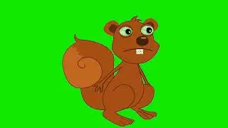 animated cartoon squirrel running cycle green screen video copyright free to use