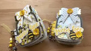 Scrapdiva Designs Mason Jar Mini Album | Echo Park Bee Happy | Super Cute Bee Mini Album