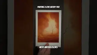 Painting a Lone Moody Watercolor Tree #shorts #art