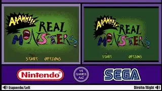 Aaahh!!! Real Monsters - Super Nintendo VS Mega Drive Graphics comparison side by side