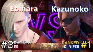 SF6⚡Ebihara (#3 Ranked Ed) vs Kazunoko (#1 Ranked C.Viper)⚡High Level Gameplay