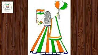 Beautiful Girl Drawing | Happy Republic Day Drawing| Easy Drawing For Beginners | Art Tutorial 