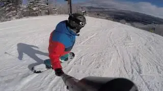 Snowboarding Mount Snow VT Danny 2017 Lib Tech Banana Magic Firepower