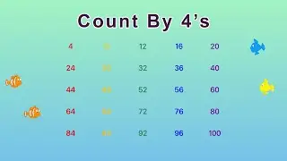 Песня Count By 4 | Пропустить счёт по 4 до 100 на YouTube | Golden Kids Learning