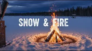 Cozy Winter Night: Dark Forest Campfire & Falling Snow [4K Ultra HD Style] ❄️🔥