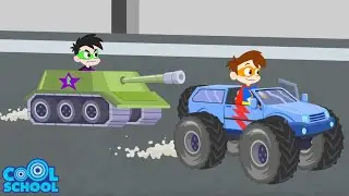 THE GREAT RACE BATTLE 🏎  Can Super Drew Win The Grand Cash Prize? 💰  Cool School Cartoons for Kids
