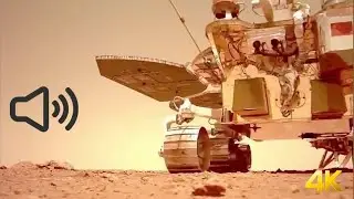 Zhurong Rover driving on Mars in 4K video with sound