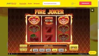 Just Spin Casino Gameplay Video | Gepr&uuml;ftes Online Casino | Fire Joker mit Echtgeld Gewinn
