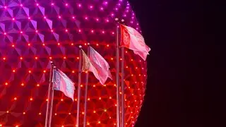 5 Min Epcot Flags at night (4k HDR 60FPS)
