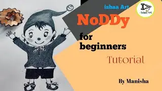 Easy tutorial NODDY Drawing!! Noddy step by step!! very easy!! tutorial!! ishaaArt!!