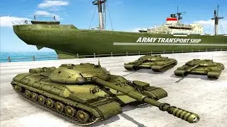 US Army Cruise Ship Tank Helicopter Transport Game - Android Gameplay