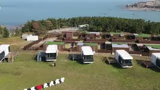 Free life from an aerial perspective | Orange RV outdoor real scene display